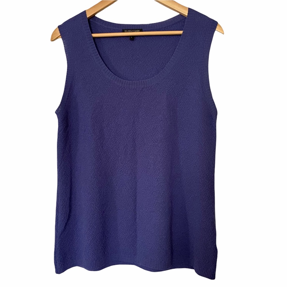 Eileen Fisher Sleeveless Crochet Wool Top
